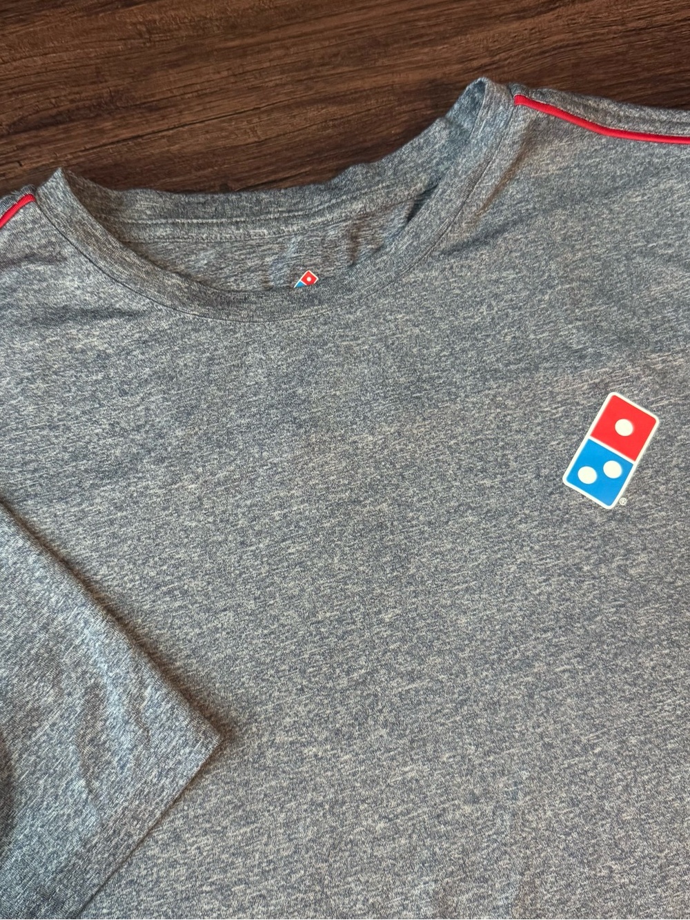 Dominos Gear Shirt Mens Large Gray Performance Pizza Work Uniform Tee Logo